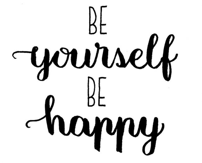 Lettering: be yourself be happy