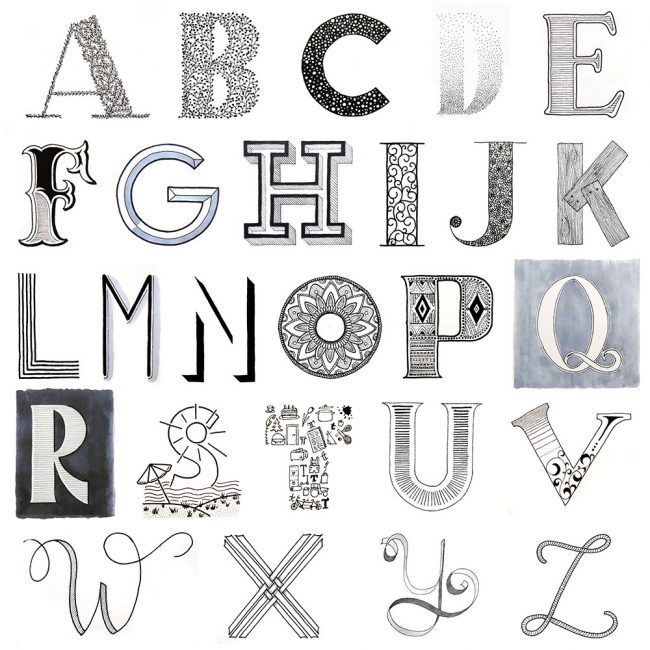 Alphabet #1 - viele verschiedene Buchstaben