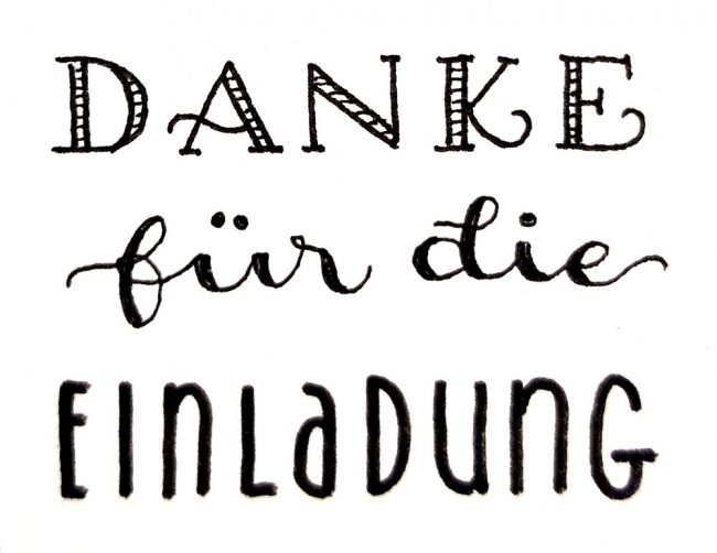 Lettering Danke für die Einladung