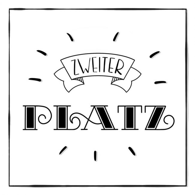 Lettering "Zweiter Platz"